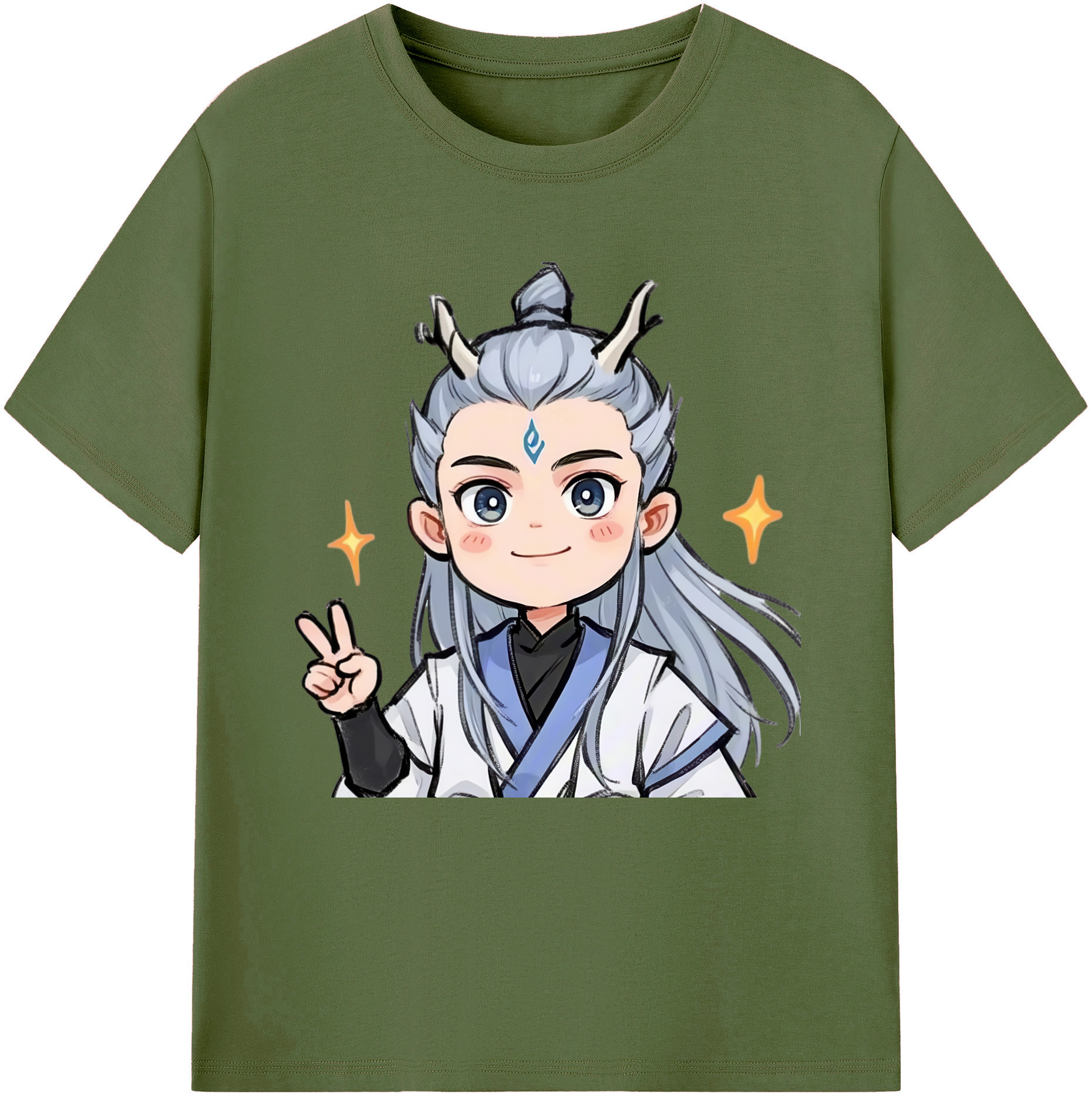 （画像用） Ne Zha 2 ナタ 魔童の大暴れ 綿100％半袖Tシャツ（フロントプリント）